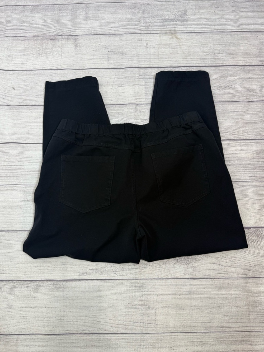 Isaac Mizrahi Live Black Pants Elastic Waist Stretch Ankle Size 14P Petite - Picture 9 of 11
